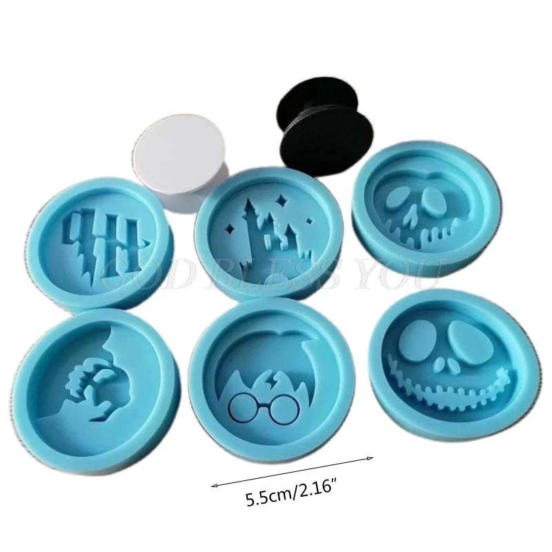 Molde de resina epoxi con agarre para tel&eacute;fono, arcilla polim&eacute;rica para manualidades, fabricaci&oacute;n de joyas, de silicona, 8 piezas, env&iacute;o directo-5