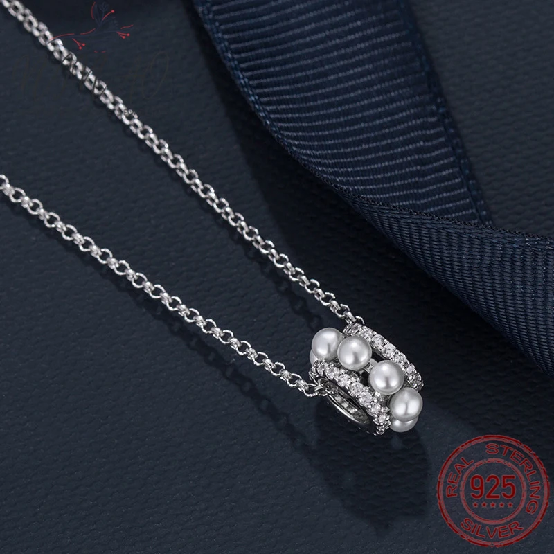 

925 silver simple mini pearl cubic zirconia silver necklace accessories for women not exaggerated but fresh