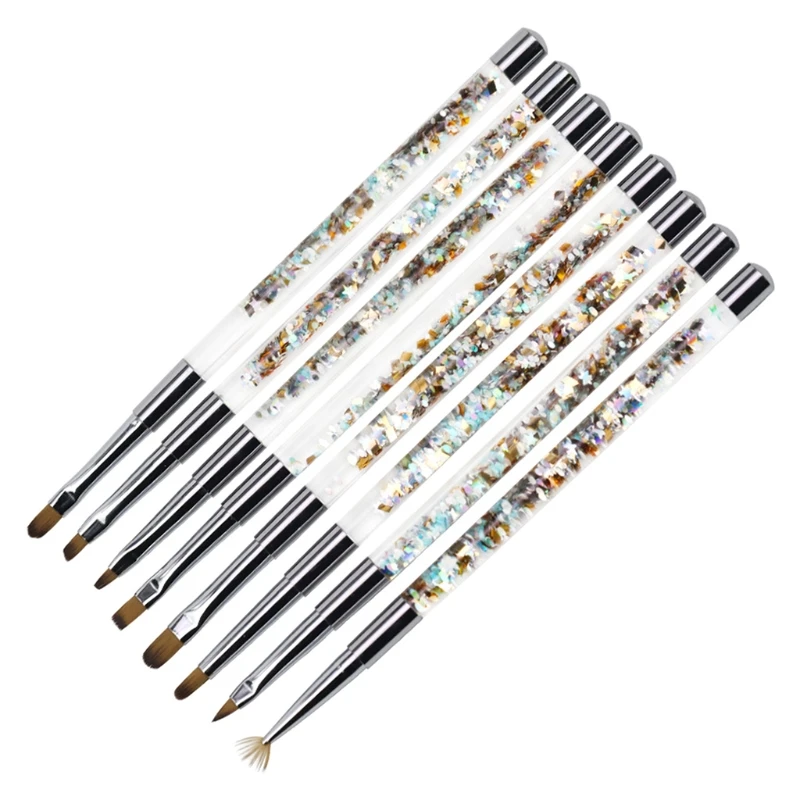 

8pcs AcrylicNail Brush UV Gel Lacquer Painting Liner Pen Manicure 8pcs Pedicure Kit