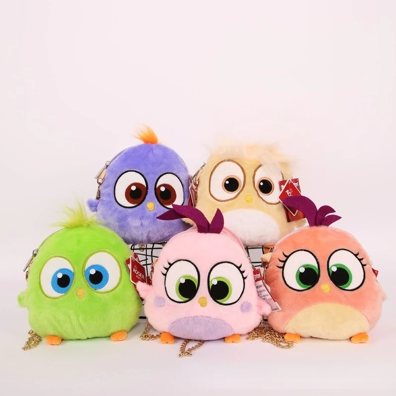 

18cm Cute Angrys Anime Figure Yellow Red Green Little Birds Kawaii Movie Plush Toys Satchel Backpack for Kids Doll Gift