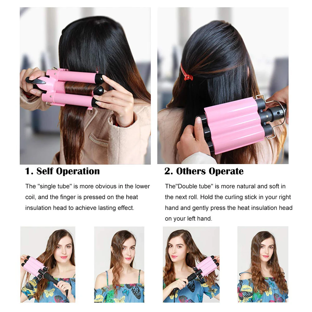 

Triple Curling Iron 3 Barrel Hair Curler Crimp Big Wave Hair Waver Styling Tools Curling Wand Curl Machine Corrugation for Hair