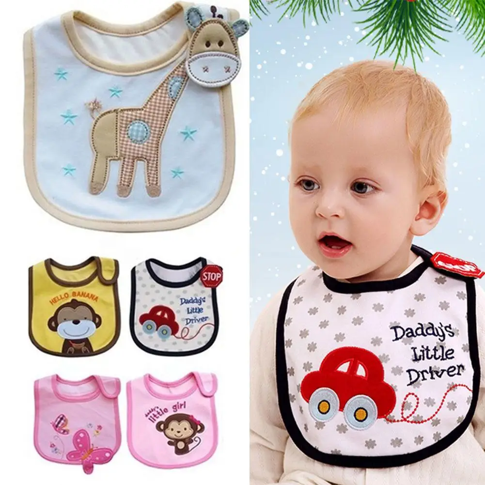 Baberos de alimentaci&oacute;n para beb&eacute;, Bandana bordada, sin mangas, para Saliva, eructo, ropa de dibujos animados-1