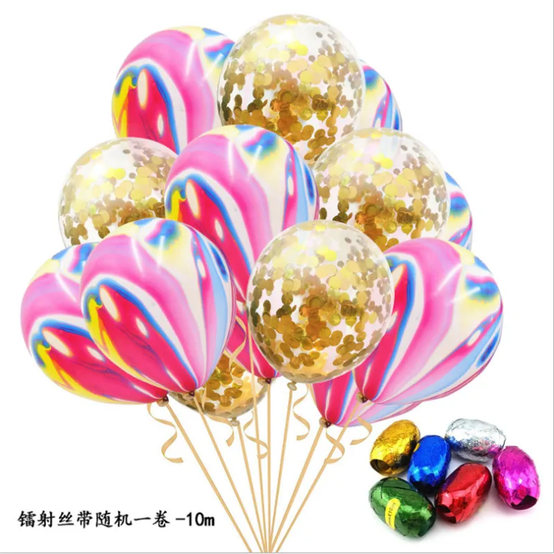 15 прозрачный розовое золото с пайетками воздушный шар &quotКонфетти&quot Комплект из