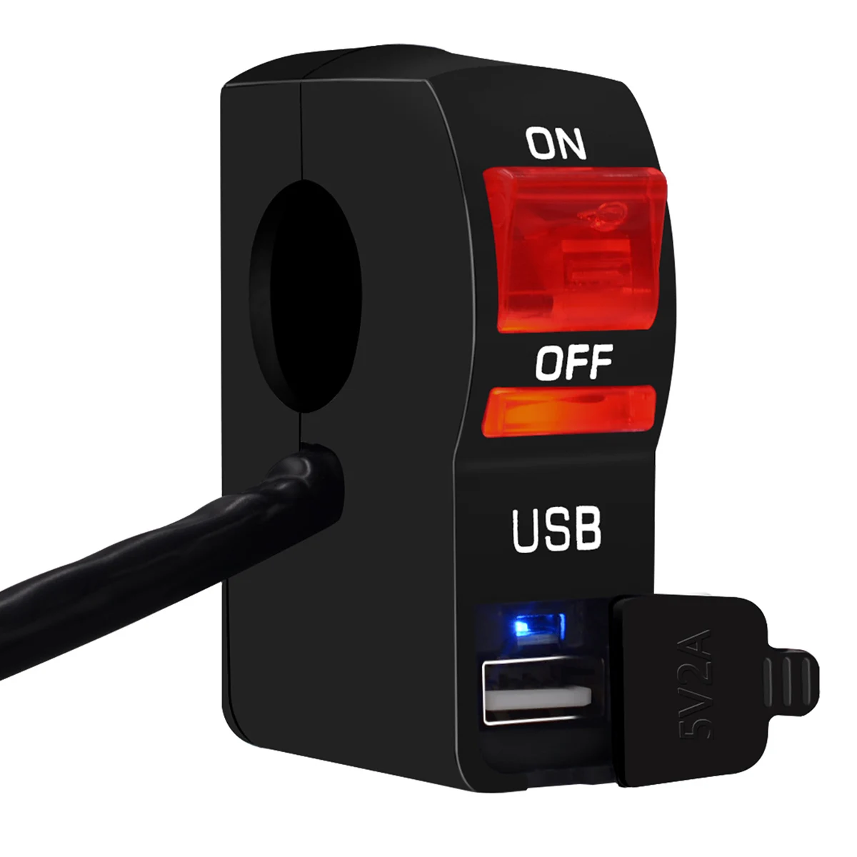 12V Универсальный водонепроницаемый мотоцикл 5V 2A выход USB порт зарядное устройство с переключателем включения/выключения фар с синим светодиодный световой индикатор