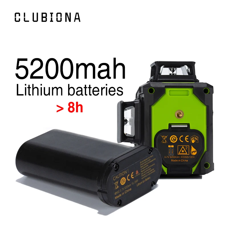 Clubiona CE сертифицированный 3D лазерный нивелир с аккумулятором 5200 мАч и горизонтальными и вертикальными линиями работает отдельно лазерные линии