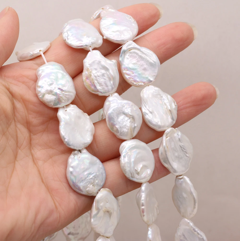 Natural Freshwater Pearls White Irregular Pearl Beads For Necklace Bracelet Accessories Jewelry Making DIY Size 16x17mm
