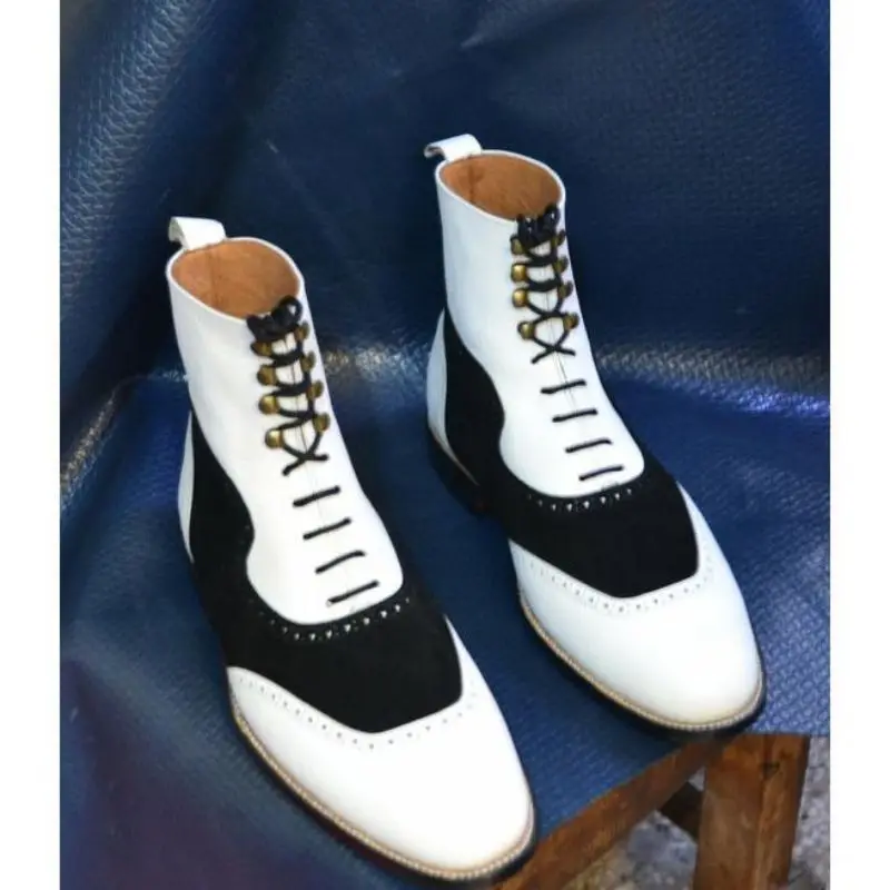 

Мужские ботинки ручной работы из искусственной кожи на шнуровке, Классические ботильоны, мужские ботинки, повседневные модные зимние боевы...