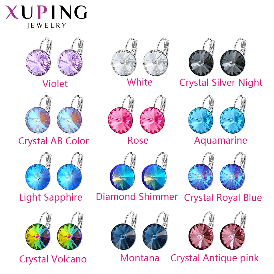 Xuping простой дизайн обручи серьги Модные Кристаллы от Swarovski Специальный стиль для