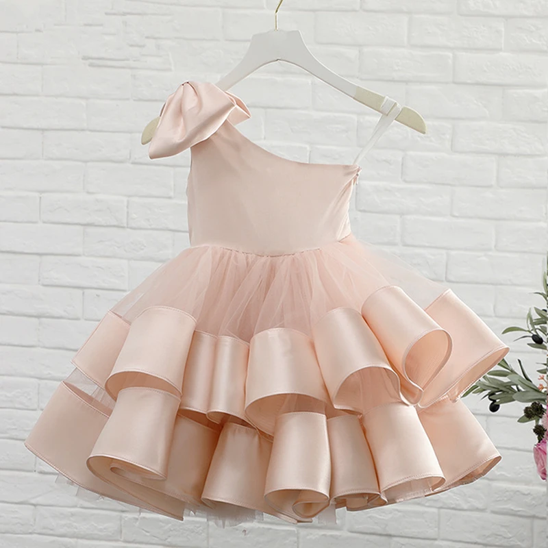 

Pink Baby Girl Birthday Dress Fluffy Dress For Girls Princess Ball Gown Tutu Baptism Baby Girl Dress vestido de fiesta de boda