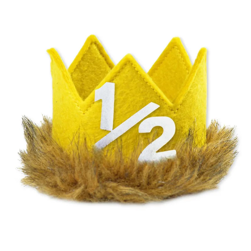 Детские 1/2th 1th 2th 3th 4th 5th день рождения Шапки и надписью Wild One корона в тех случаях