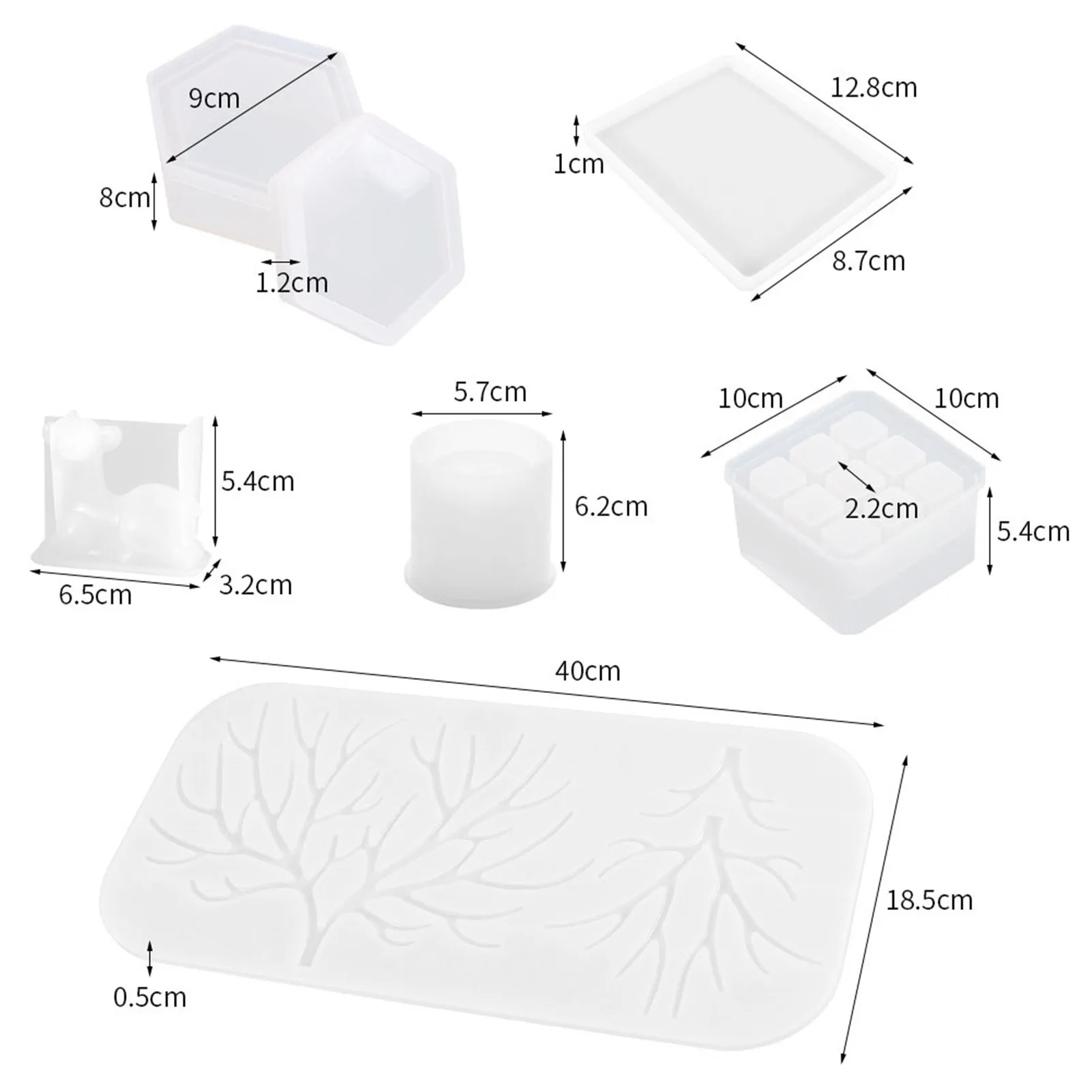 

Resin Silicone Mold Storage Box Mold For Jewelry Making Cut Mold DIY Crystal Epoxy UV Gift Box Jewelry Tools Moulds Set