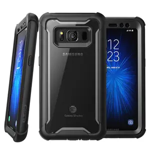i blason for samsung galaxy s8active case ares series full body rugged clear bumper case with built in screen protector free global shipping