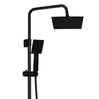 Matte Black ABS Plastic Square Faucet Accessories High Pressure Combo Bathroom Hand Shower Head Set