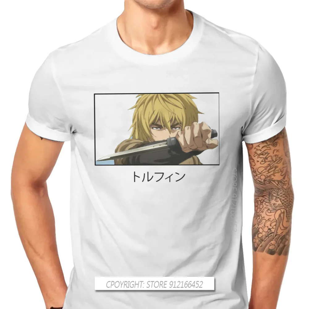 

Vinland Saga Askeladd Viking Anime Man TShirt Thorfinn Holding A Knife Fashion T Shirt Harajuku Casual Sweats Hipster