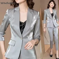 pantsuits sets womens outfits business chic two piece set luxury 2022 spring fall ladies blazer jacket coat top trousers female