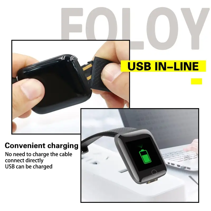 Мужские часы Foloy 116plus большой экран измерение артериального давления сон IP67