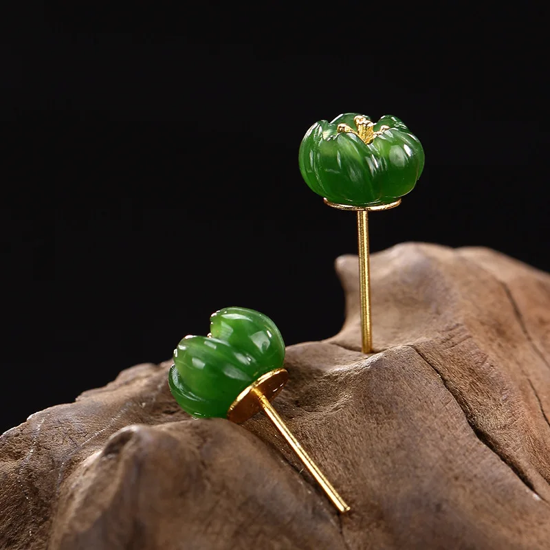 Настоящее серебро 925 пробы Серьги гвоздики Элегантные цветы гравировка