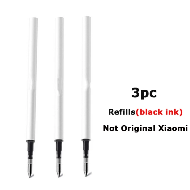3pc Black ink Ручка Xiaomi Mijia 0,5 мм гелевая швейцарская ручка со сменным роликом Шариковая ручка для подписи шариковая ручка для подписи стержни для офиса и школы - Цвет: 3pc Black ink