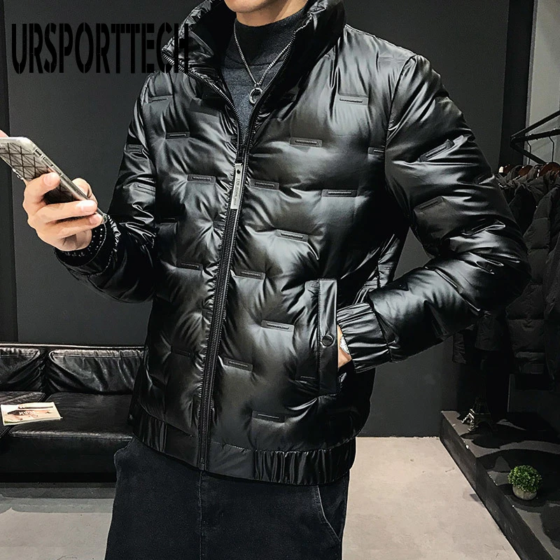 URSPORTTECH New Quality Down Jacket Men Winter Thick Warm 80% White Duck Down Hooded Man Coat Jaqueta Masculino Chaqueta Hombre