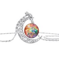 gift hollow half moon sagittarius zodiac sign necklace star universe planet 12 constellation logo crescent geometric jewelry