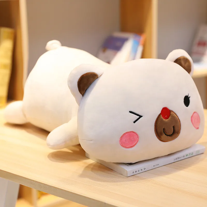 white bear Желтая утка Пикачу Спящая длинная подушка милая кукла девочка Плюшевая Игрушка Ленивый человек кровать на большой хаски кукла-Хомяк милый комфорт - Цвет: white bear