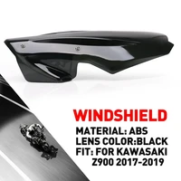 hot sale motorcycle high quality windshield windscreen black screen w bracket accessories for kawasaki z900 2017 2018 2019