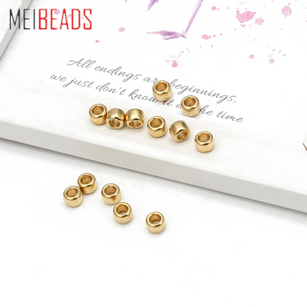 MEIBEADS 50 шт./лот медные бусины 5*7 мм с большим отверстием для браслетов аксессуары