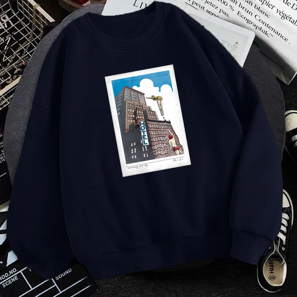 

Смешная Мужская толстовка She And I Harajuku, хлопковые высококачественные свитшоты, осенняя мягкая свободная уличная одежда, Мультяшные мужские т...