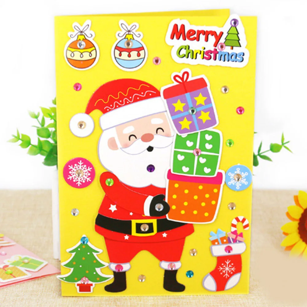 5 шт. ручной работы DIY Рождественская открытка для детей 3D поздравительная