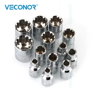 Гаечный ключ с храповым механизмом, Квадратный привод 12pt, 14 дюйма, аксессуары для электроинструмента CRV от 4 до 14 мм