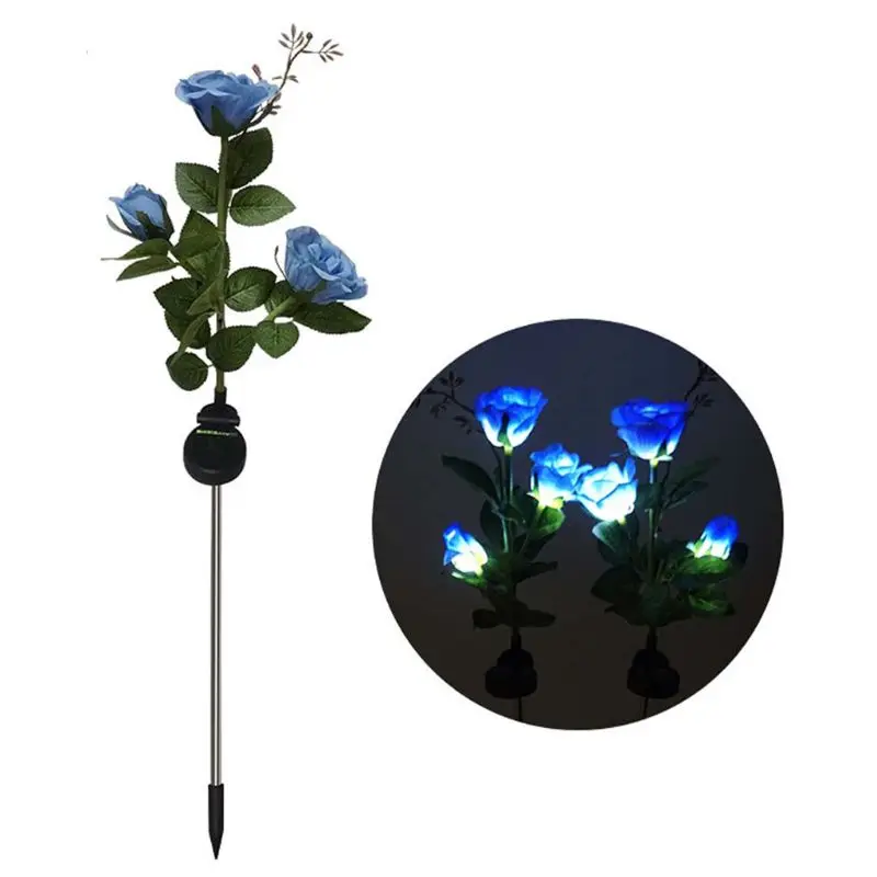 

Solar Powered LED Light Simulation Rose Flower Waterproof Garden Lighting Lamp XXFE