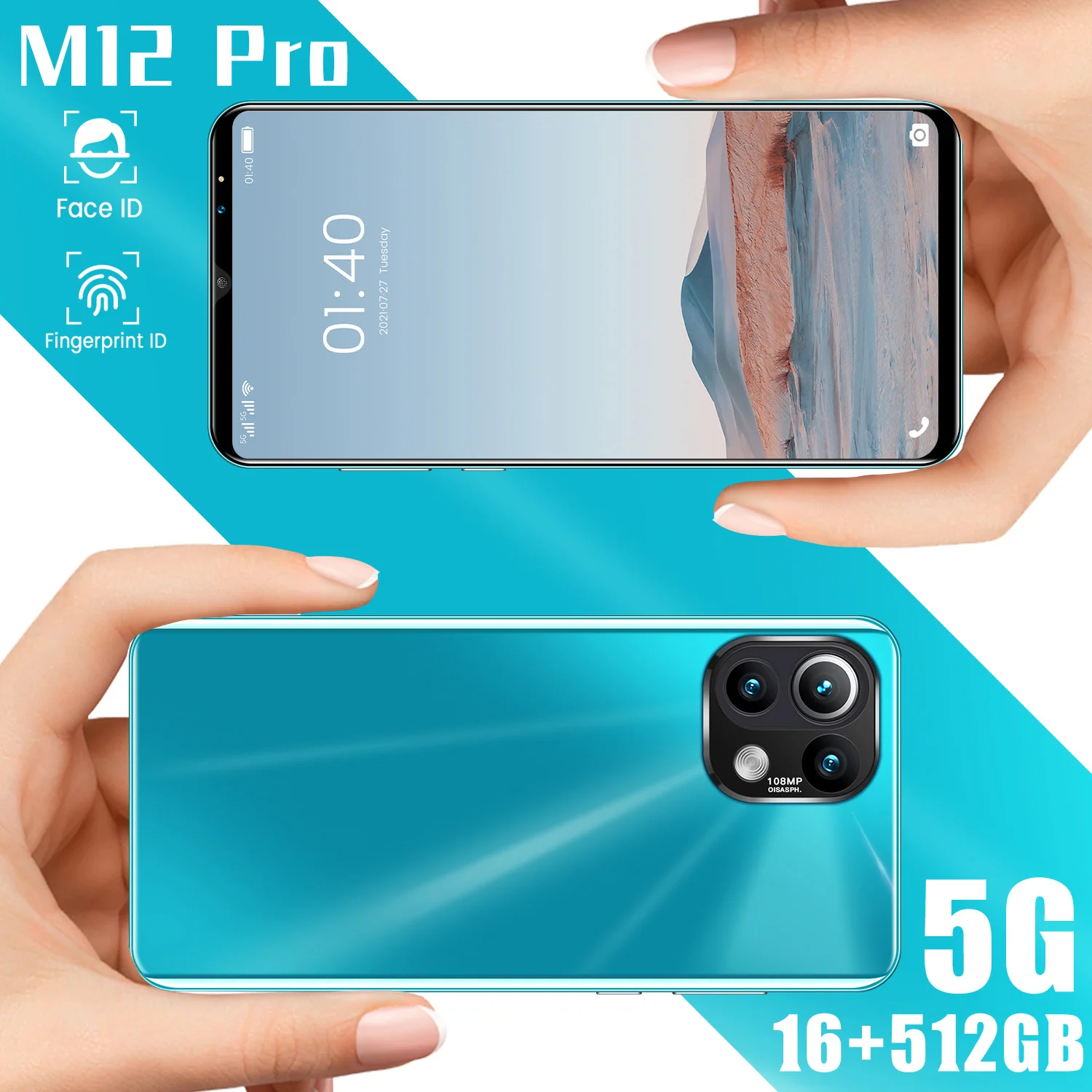 

2021 M12 Pro 6.1 Inch Global Version Smartphone 10 Core Android 10 6000mAh Snapdragon 888 16GB 512GB 32MP 64MP Mobile Phone