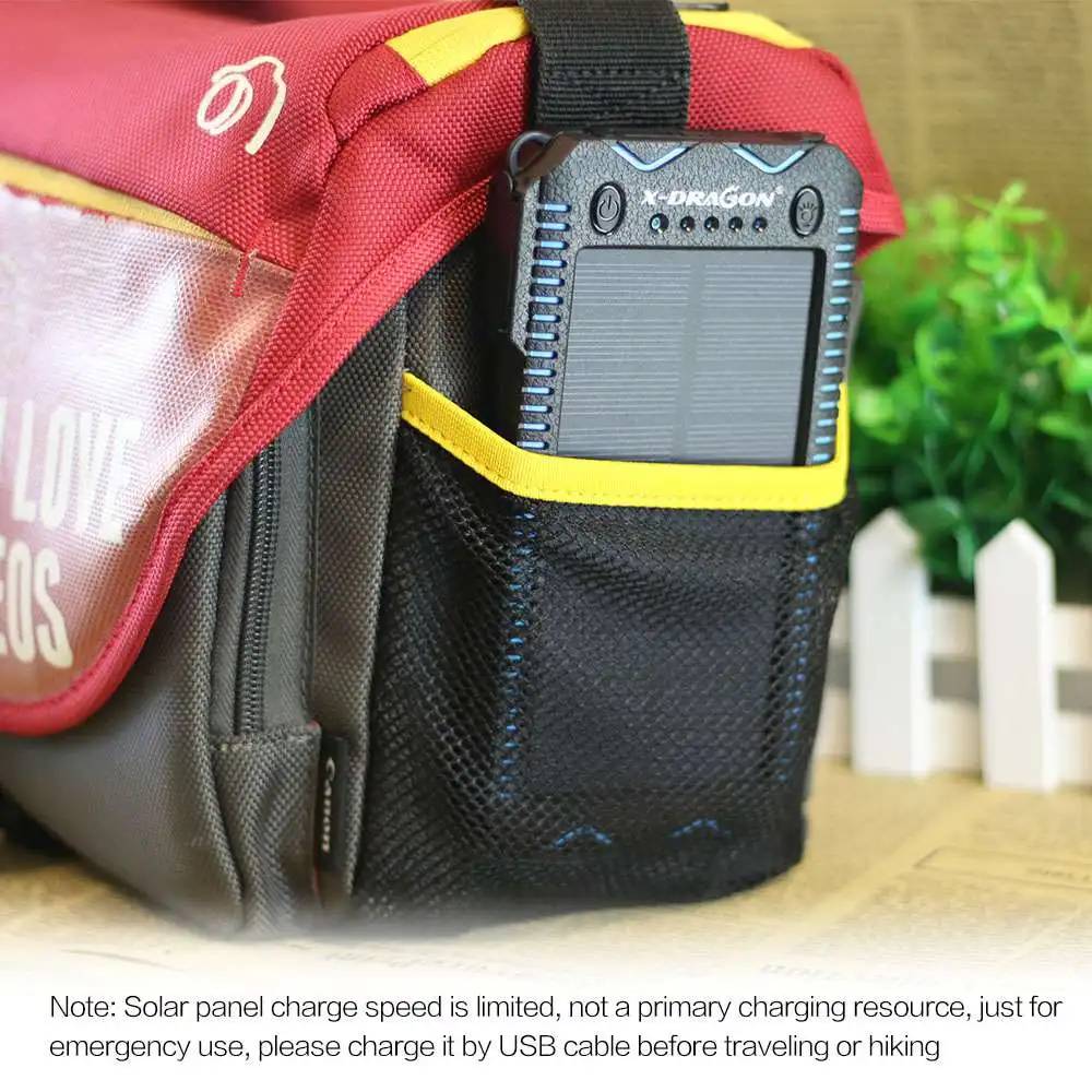 Водонепроницаемый Банк солнечной энергии с прикуривателем Мобильный Внешний