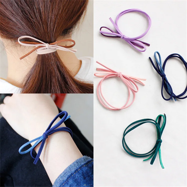 

Hair Styling Tools Women Scrunchies Elastic Hair Bands Polk Dot Rabbit Ear Bowknot Rubber Bands Ponytail Holder Hair Accessories