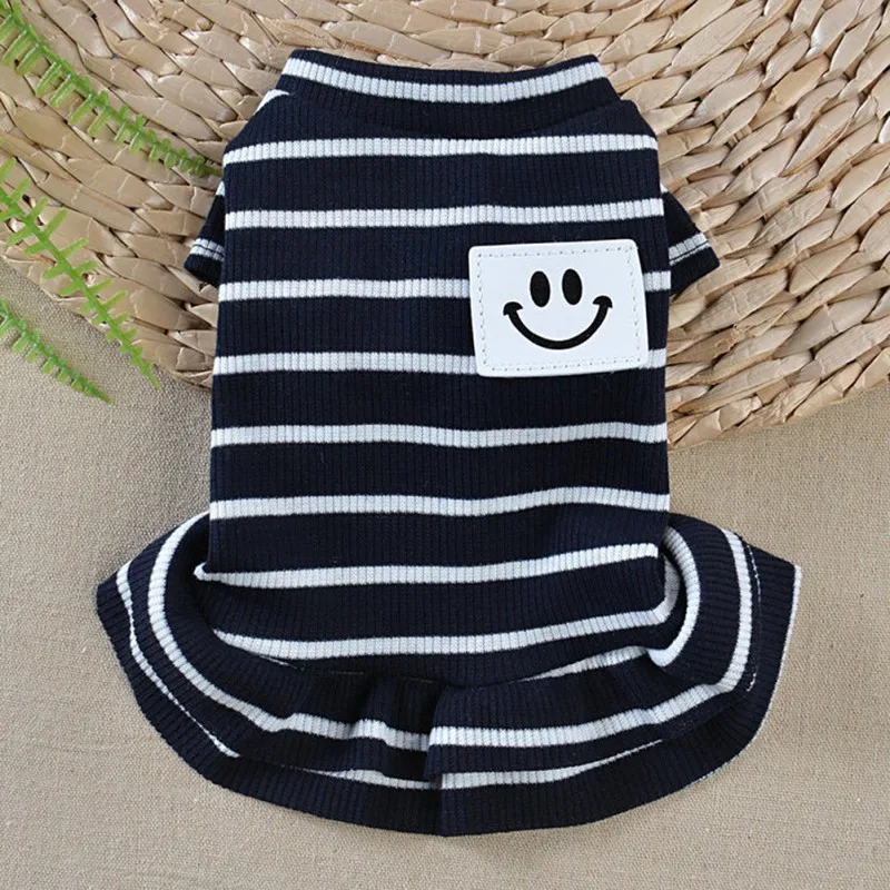 Спортивное платье сезон весна-лето собачья одежда в полоску жилет юбка Одежда