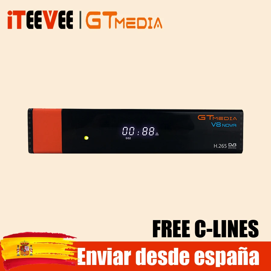Рецептор Gtmedia V8 NOVA такой же как FREESAT V9 супер DVB-S2 встроенный wifi Поддержка AVS+ HD.265 спутниковый приемник Корабль из Испании
