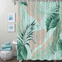 tropical plant shower curtain trendy plants shower curtain waterproof fabric for bathroom decor shower curtains set with hooks