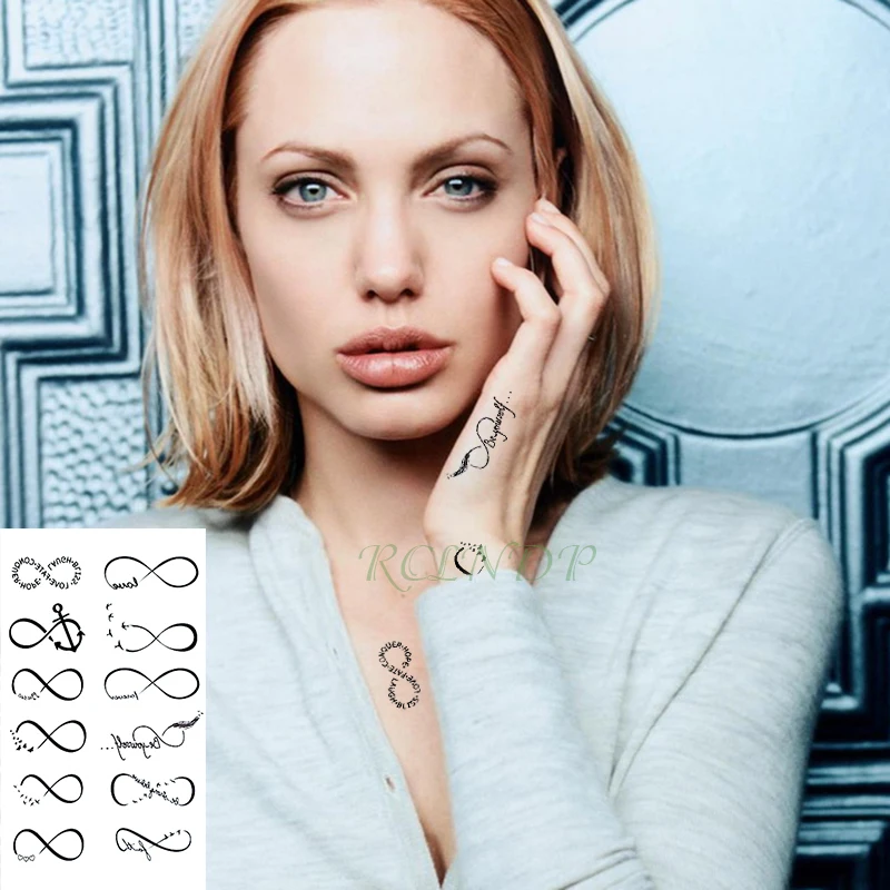 Водостойкая Временная тату-наклейка с буквами номер восемь Милая женская тату