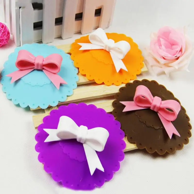 Силиконовая крышка с милым бантом многоразовая Пылезащитная термоизоляционная