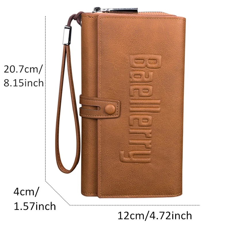 Baellerry Wallet Male Clutch Wallets Large Phone Bag Unique Design Men Purse Turnover Handbag Multifunction Card Holder Wallet images - 3
