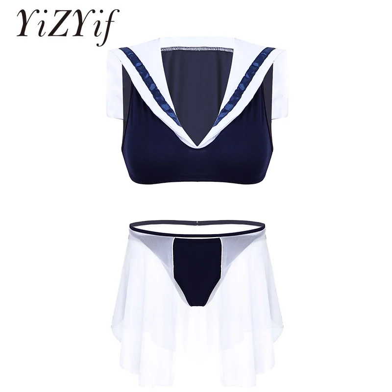 Женское экзотическое нижнее белье комплект матросского костюма Женский костюм