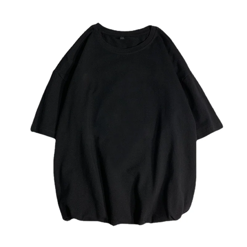 

2020 Summer Running Volume Loose Hong Kong Style Short Sleeve T-shirt Top Men's Casual Solid Color Bottoming Shirt Men's Top