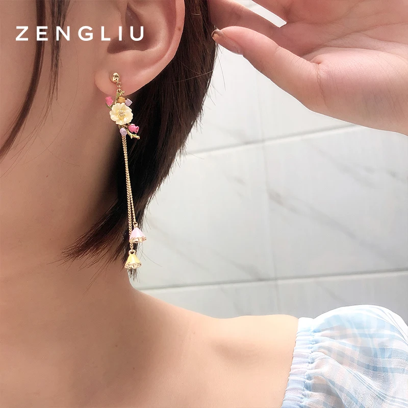 Женские серебряные серьги ZEGL висячие в китайском стиле из стерлингового серебра