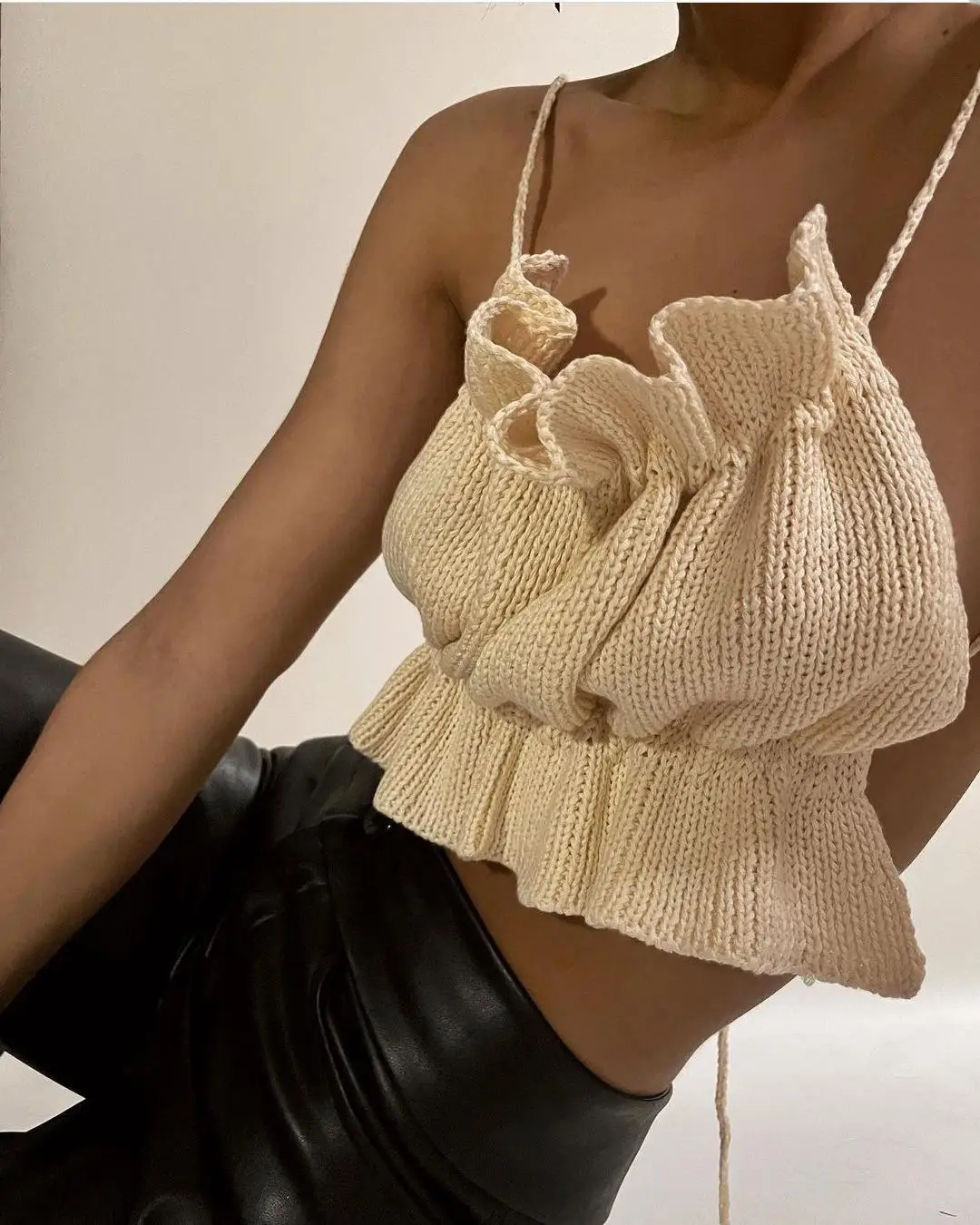 

Women's Tube Top 2021 Spring Summer Crop Top Female Women's T-shirts Solid Color Fashion Sexy Home Wear Knitted Cami Tank Top