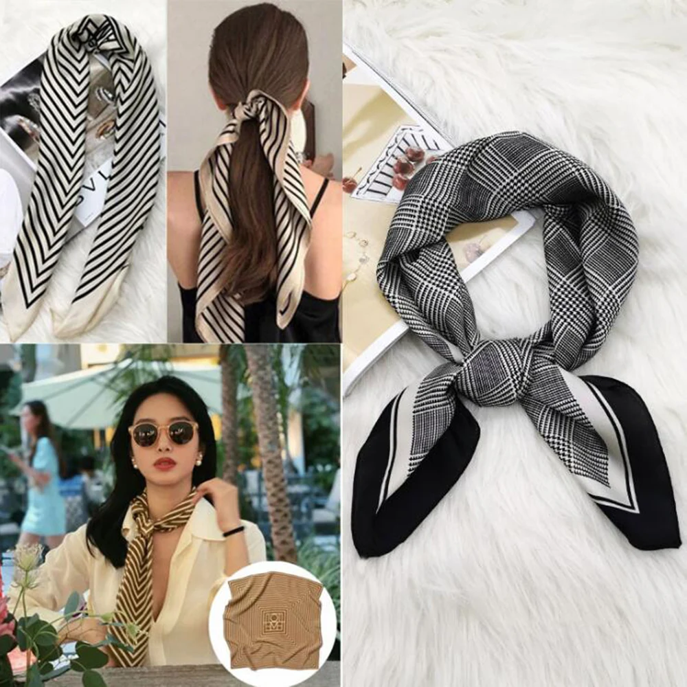 

Tropic Affair Luxury Scarf Women Silk Scarf Bag Skinny Scarves Design Wrist Ribbon Hair Band Neckerchief Headband For Ladies