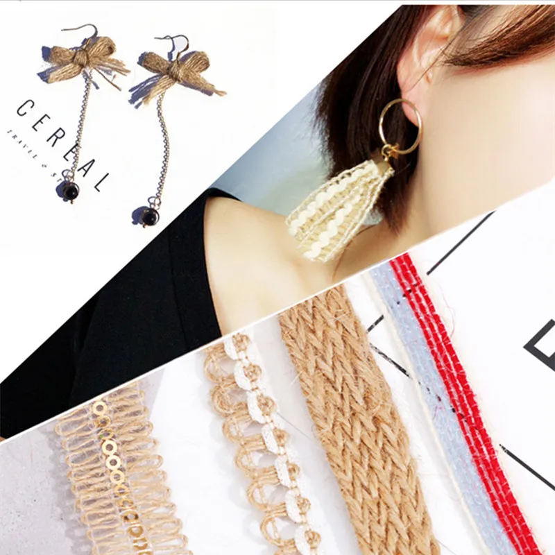 2 см пеньковая джутовая веревка с блестками шнур для макраме сделай сам