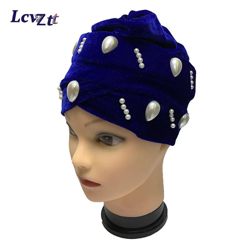 

12 Pieces Diamonds African Turban Caps Women Hijab Bonnet Muslim Head scarf Hat Islamic Head Wraps Headwear Nigeria Wedding gele