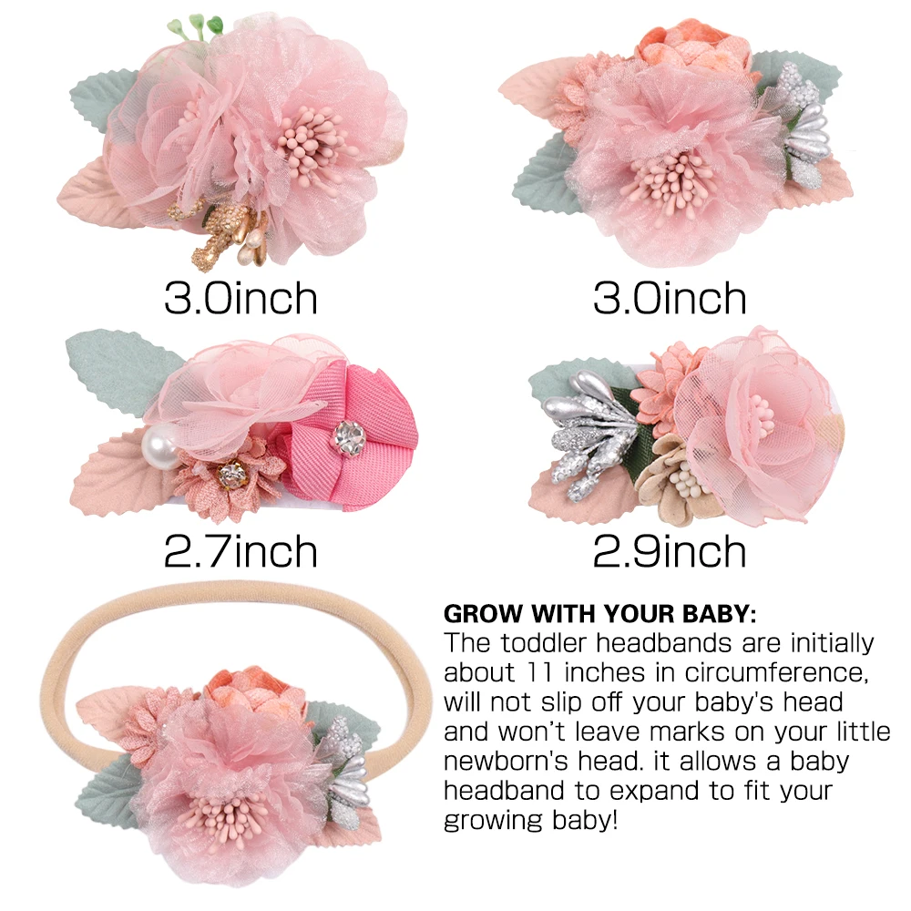 Повязка на голову с искусственными цветами ncmama маленького размера для маленьких