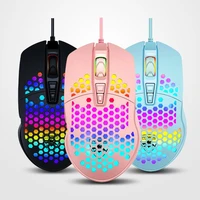 v9 ergonomic 4000dpi usb wired hollow out rgb light gaming mouse mice for pc