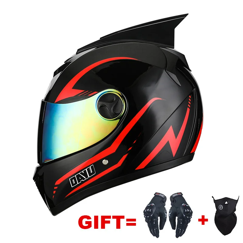 

2 Gifts Motorcycle Helmet Women Moto Ear Helmet Full Face Motorbike Helmet Motocross Capacete Casque Moto Helmet DOT Approved